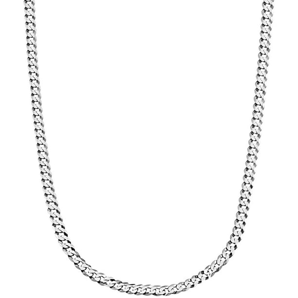 Men Curb Chain 925 Sterling Silver Plated Necklace 16-24" 4MM 6MM 8MM Women Gift Men Curb Chain 925 Sterling Silver Plated Necklace 16-24" 4MM 6MM 8MM Women Gift